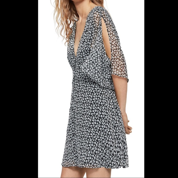 🔥🔥🔥NEW All Saints Ivey Floral Split Sleeve Mini Dress - Picture 5 of 13